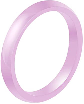 PAURO Bague Femme Céramique Alliance 3mm de Large Comfort Fit Simple Poli Rose Taille 50