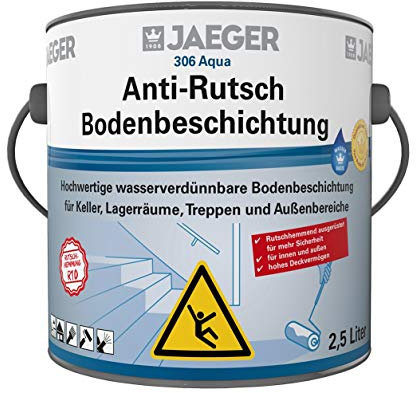 Jaeger Anti-Rutsch Bodenbeschichtung 1K-Beschichtung 2,5 Liter lieferbar in 3 Grautönen (RAL 7030 steingrau)