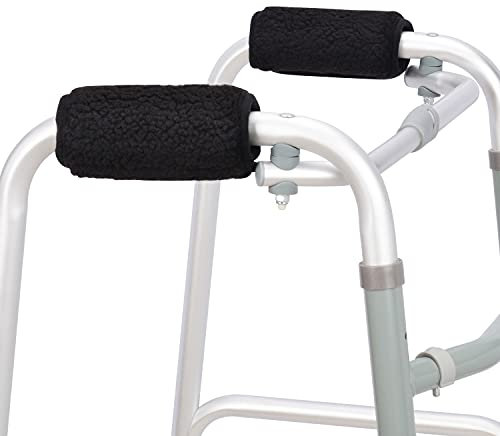 supregear Agarres Acolchados, 2 Packs Piel de Carnero Suaves Cómodas Almohadillas de Mano para Silla Walker Rollator Muleta Empuñaduras, Accesorio de Andador Transpirable Duradero Anti-Deslizante