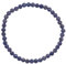 Taddart Minerals – Blau Graues Armband aus dem natürlichen Edelstein Saphir mit facettierten 4 mm Kugeln auf elastischem Nylonfaden aufgezogen – handgefertigt