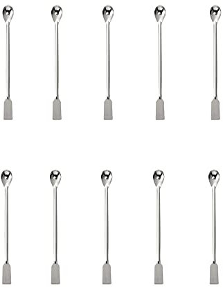 Espátula de laboratorio de doble extremo de acero inoxidable, punta cuadrada y plana, espátula de laboratorio de 15 cm para laboratorios, clínicas, farmacias, cosméticos personales de bricolaje