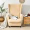 CHNSHOME Sesselhusse Ohrensessel 2 Stück Sesselbezug Sessel-Überwürfe Stretch Sesselüberzugs Ohrensessel Überzug Beige B