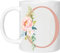 MOBILE STUFF Personalised Floral Mug Letter O - Any Alphabet 11oz Ceramic Coffee/Tea Cup Gift for Christmas, Birthday, Mother’s Day or Father’s Printed Glitter, NOT Real Glitter (Rose O)