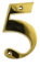 UAP House Numbers - 3 Inch Door Numbers Signature Screw Fix Bevelled Edge For Front Door, Address Number Screw On For Doors And Gates, Letter Times Roman Font (Number 5, PVD Gold)