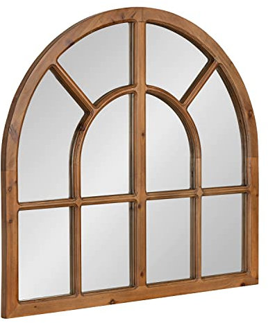 Kate and Laurel Boldmere Miroir de fenêtre à arche large Marron 30 x 29 cm