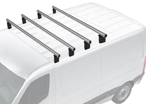 Menabo Dachträger Querträger kompatibel mit Opel Vivaro 2014-2018 Grundträger Alu Silber 4X