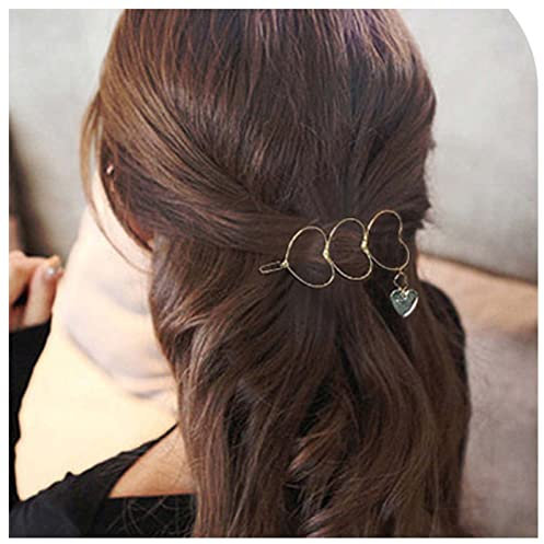 Dervivea Böhmen Herz Haarklammer Haarnadel Gold Herz Tropfen Haarspange Liebe Herz Haarklammern Haarnadel Hohlen Herz Haarnadeln Haarschmuck Für Frauen Und Mädchen Kopfschmuck