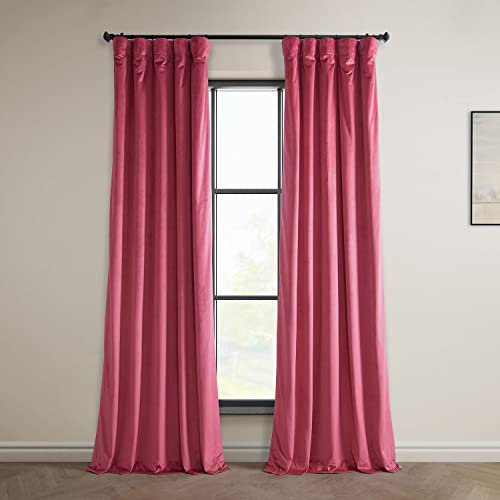 HPD Half Price Drapes Heritage - Tende in velluto felpato, lunghe 213 cm, oscuranti, per camera da letto e soggiorno, 127 x 213 cm (larghezza x lunghezza), 1 pannello, rosa scuro