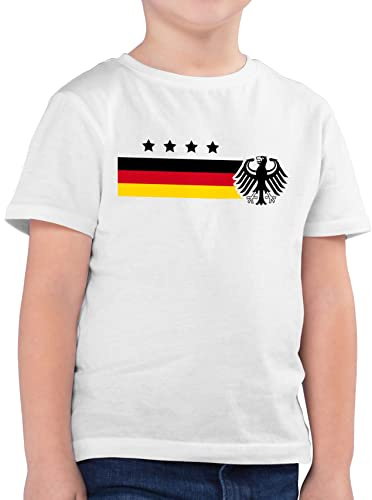 Shirtracer - Kinder T-Shirt Jungen - Fußball EM WM - Deutschland Adler Germany Schwarz Rot Gold 4 Sterne