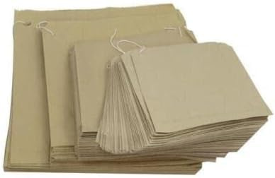 Papiertüten, 21,6 x 27,9 cm, Braun, mit Schnur, Vintage-Look, flach, für Lebensmittel, Obst, Mittagessen, Zuhause, 200 Stück