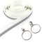 Leekayer #5 Silber Metallic Nylon Spule Reißverschlüsse durch die Meter Bulk 10 Yards Weiß Reißverschluss Band mit 25pcs Silber Ring Pull Sliders für DIY Nähen Schneider Handwerk Tasche (Weiß)