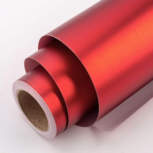 Homeral Geschenkpapierrolle, matt, Rot, 43,2 x 10 m, einfarbig, für Weihnachten, Geburtstag, Hochzeit, Babyparty, Brautparty, Party, Neujahrsfeier, Valentinstag