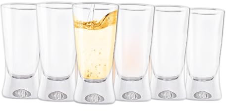 Galvog® Shot Glasses 50ml | Heavy Base Crystal Clear Shot Glasses Set of 6 – Reusable Drinking Party Shot Glasses for Jager Bomb Shooter Tequila Vodka