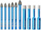 BRSCHNITT Lot de 10 forets diamantés secs 6,3 x 6,4 cm, 0,9 cm et scie cloche diamant 6,3 x 9,9 x 6,9 cm avec tige triangulaire pour porcelaine, carrelage, céramique, pierre, granit, marbre