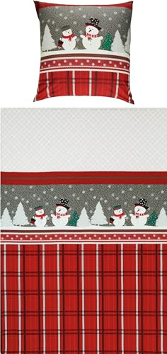 REDBEST Bettwäsche Biber rot-braun Größe 1x 155x200 cm + 1x 80x80 cm