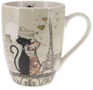 KIUB : Mug Arrondi motif Chats Amoureux 340ml Paris Tour Eiffel