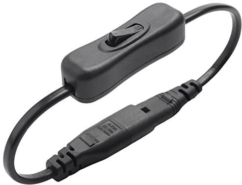 Wresetly Netzteil-Verlängerungskabel, Iec320 C7 auf C8, Netzteil-Verlängerung mit Steuerung über Schalter mit 8--Schnittstelle