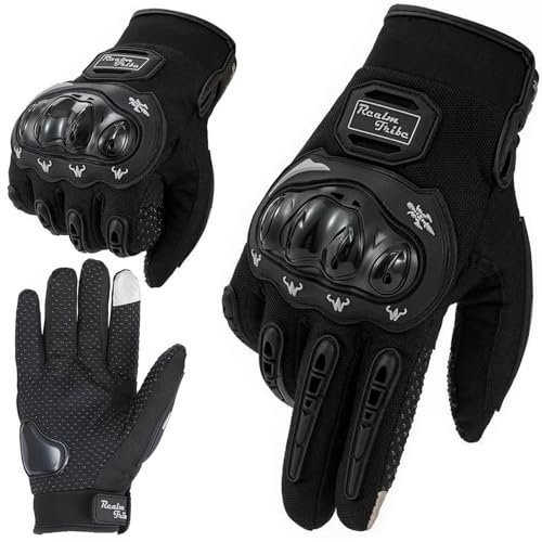 DOEOMK Motorradhandschuhe Herren, Moped Handschuhe Touchscreen Motorradhandschuhe mit Knöchelschutz für Motorradrennen Motorcross Mountainbike Wandern und andere Outdoor Sportarten und Aktivitäten XXL