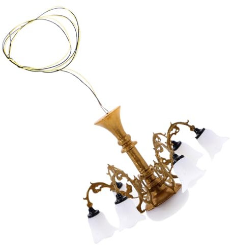 TOYANDONA Miniatur Deckenlampe Puppenhaus Kronleuchter Mini Beleuchtung Hängelampe Kerzen Lampe Kinder Puppenstube Zubehör Weihnachten Feengarten Deko Garten Landschaft Dekoration