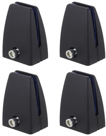 sourcing map Office Desk Partition Support Bracket, 4pcs Desk Divider Clamp Brackets Screen Clip Holders for 2-20mm Thick, Black