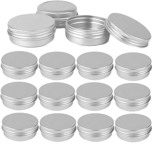 12 Pièces Pots en Aluminium Vide Rond Argent Contenant Cosmetique Vide 30ml Rond Pot Contenant avec Couvercle Vissé pour Maquillage Crème Baume à lèvres Bougie Bijoux Stockage de Voyage