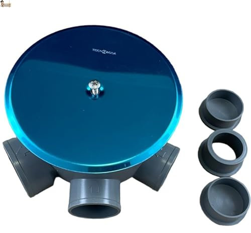 BricoLoco.com Barattolo sifonico in PVC completo con coperchio di espansione inossidabile. Ø 110 mm. 5 ingressi Ø 40 mm. e 1 uscita Ø 40-50 mm. Con 2 tappi e 1 riduzione da 40 a 32 mm. (1)
