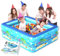 Piscina inflable para niños, piscina rectangular de 150 cm para niños, piscina infantil fácil de usar, 3 anillos con suelo inflable suave para exteriores, patio trasero y fiesta acuática de verano