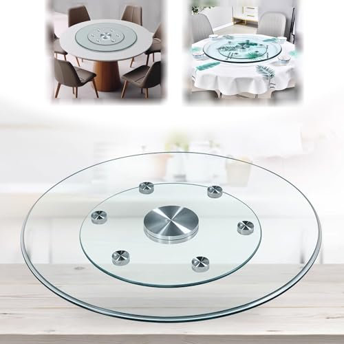 GLFNB Mesa giratoria Lazy Susan de 24 Pulgadas, Mesa de Comedor, Bandeja giratoria de Vidrio Templado de 70 cm, Bandeja para Servir de 35 Pulgadas, Placa giratoria de 100 cm, Placa giratoria Trans