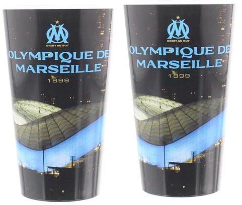 OLYMPIQUE DE MARSEILLE 2 x Verre gobelet éco cup 600 ml OM - Collection officielle Fabriqué en France