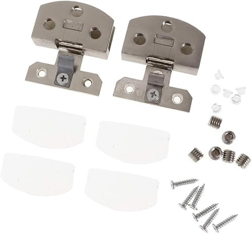 Charnière pivotante for porte en verre, charnière de porte en verre, 2 jeux de charnières de porte d'armoire de cuisine à fermeture douce, plaque à fermeture lente, vitrines en verre, charnières pivot