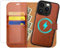 OCASE for iPhone 13 Pro Max Case, Magnetic Detachable 2-in-1 PU Leather Wallet Case with[RFID Blocking][Wireless Charging][Card Holders][Kickstand] Removable Protective Phone Cover, Brown