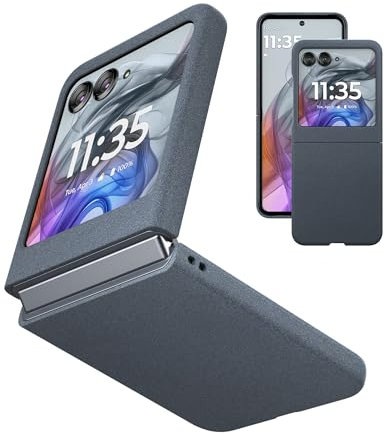 Eastcoo Slim Fit Moto Razr 50 Hülle, [Frostgefühl Hartem PC Rücken] [Unterstützt kabelloses Laden] Ultradünn Stoßfest Schutzhülle für Motorola Razr 50 5G 2024, Grau
