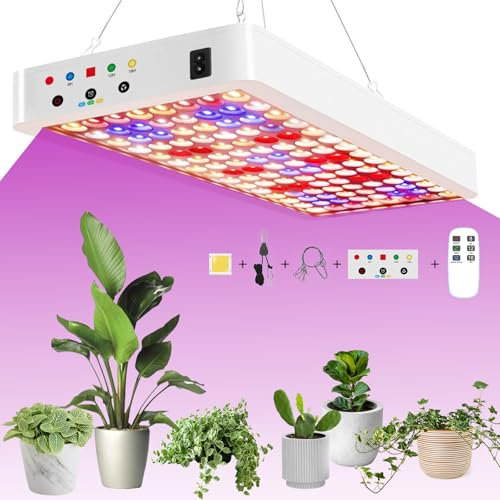 65 Watt LED Pflanzenlampe Dimmbar, LED Grow Lampe Vollspektrum mit 8/12/16H Timer, 3 Anbaumodi, Daisy Chain Funktion, 240 PSC LEDs Grow Light für 60x60CM Growzelt Pflanzenwachstum