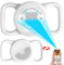 ThinkPet AirTag Hundehalsband mit QR-Code Smart Pet ID Tag, Dual-Loop Tracker Halter mit Smart QR Code, wasserdicht staubdicht Silent Airtag Halter Mitte Weiß