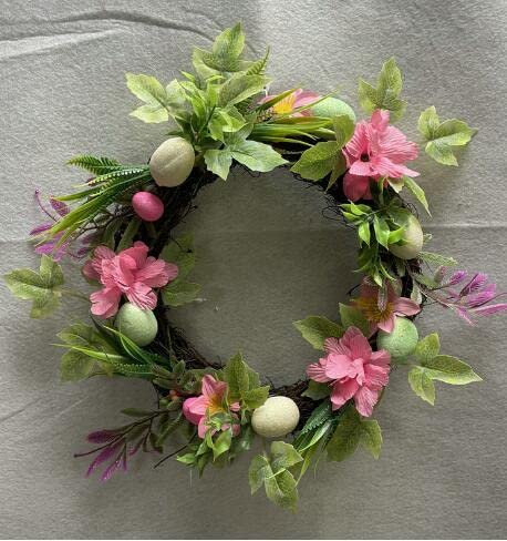 Ghirlanda pasquale decorativa primaverile con uova di Pasqua, ghirlanda primaverile per casa colonica, regalo fai da te per porta d'ingresso, ghirlanda pasquale per porta d'ingresso (verde, taglia