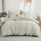 Aisbo Bettwäsche 200x220 Baumwolle Beige - Bettwäsche-Sets Bettbezug 200x220 3teilig mit 2 Kissenbezüge 80x80 cm, Baumwollbettwäsche Set, Oeko-TEX Bettwäsche Beige au mit Reißverschluss