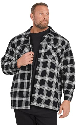 BadRhino Big & Tall Checked Borg Shacket - Men's - Plus Size Curve