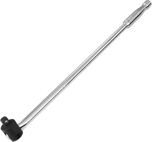 Elecbee 1/2 Breaker Bar, 1/2F Rod Socket Wrench, Breaker Bar 1/2 Inch, Strong Lever Afterburner Rod Movable Head 600mm Labor-Saving Wrench Steering Handle, Hand Tool for Wheel Nut Spanner(Silver