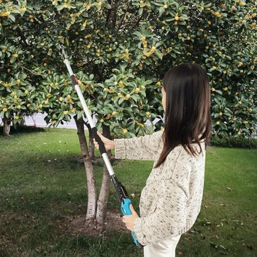 HarBin-Star Akku Teleskop Heckenschere, Heckenschneider mit Akku und Ladegerät, Schnittbereich 0-25mm, Profi Elektro Teleskopheckenschere für Bauernhöfe, Obstplantagen