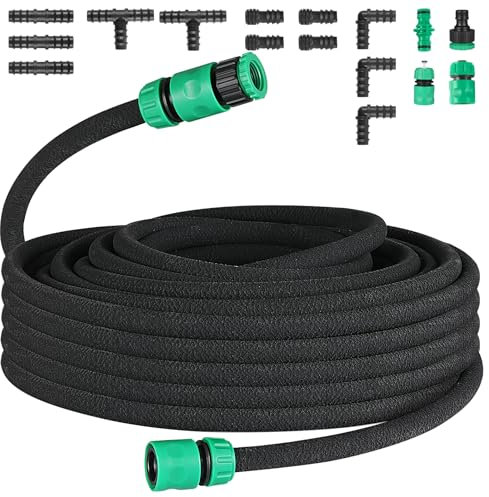Tropfschlauch Set, Perlschlauch für Tropfbewässerung, Gartenschlauch für Bewässerung, Gärten, Rasen, Terrassen (100m)