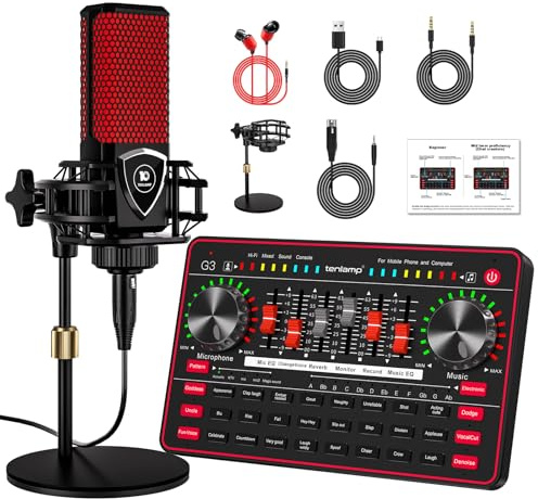 Mélangeur audio G3 pour équipement de podcast, carte son en direct pour streaming, interface audio, carte son/microphone à condensateur pour créateur de contenu vidéo de jeu Tiktok