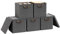WOLTU Fabric Storage Boxes Set of 5, Folding Baskets with Lids, Handles, Metal Frame, Wardrobe Toy Organisers for Living Room, Bedroom, Office, Grey, 33x33x31.5cm