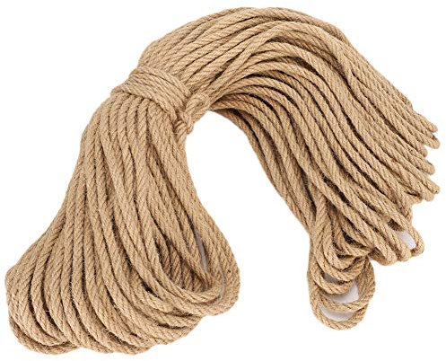 Corde Sisale pour Chatte de Chat, Chat d'arbre à Cat Arbre Remplacement des Pièces Chanvre Corage Riz (6MM 50M)