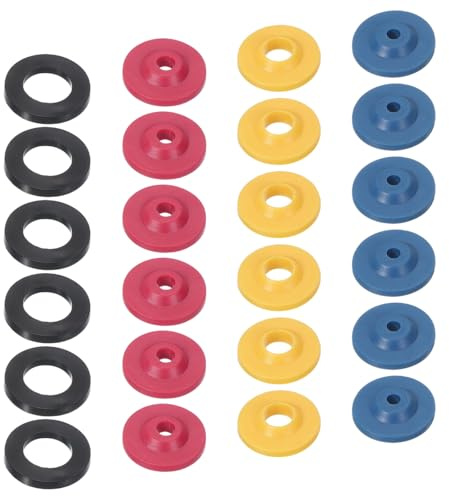 sourcing map 24Pcs Water Flow Restrictor, 0.73 Dia Shower Flow Reducer, Shower Hose Flow Control Valve for Home Bathroom Toilet Hotel(Blue, Yellow, Red, Black)