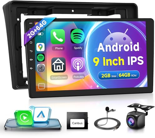 2G+64G Wireless Carplay Android Autoradio für FIAT Ducato 3/Peugeot Boxer 2/Citroen Jumper 2 2006-2022 9 Zoll Autoradio mit Android Auto GPS Navi WiFi Mirror Link Bluetooth FM/RDS/SWC Rückfahrkamera