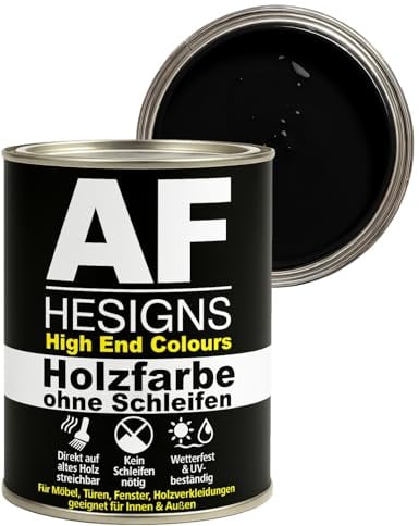 Alex Flittner Designs Peinture pour meubles sans ponçage en noir signal RAL9004 mat satiné 750ml Vernis pour meubles Bois & métal Intérieur/extérieur
