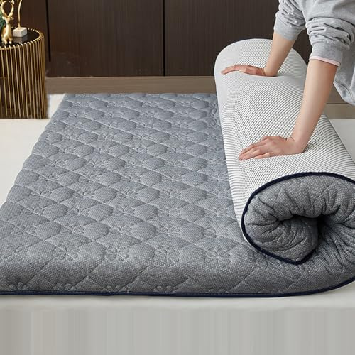 Futon-Matratze aus Memory-Schaum, 4 cm dick, 150 x 200 cm, Queen-Size-Größe, japanische gesteppte, faltbare Campingmatte mit atmungsaktivem Netz, ideal für Zuhause und draußen