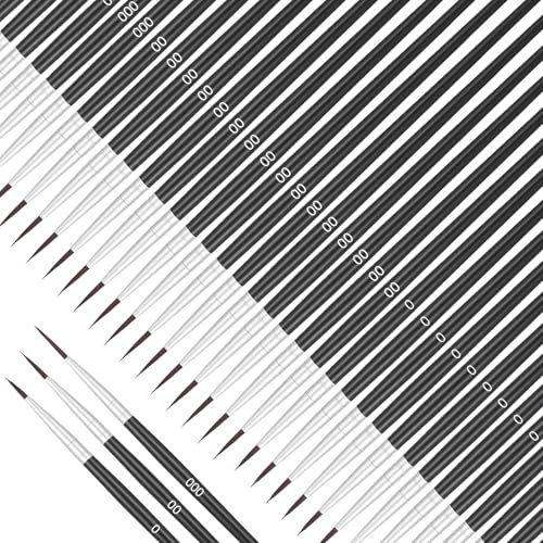 60Pcs Fine Paint Brushes, Tiny Detail Paint Brushes Fine Tip Paints Brush Set with 3 Size (0, 00, 000) Miniature Liner Brush for Model Crafts, Watercolor Acrylics Oil & Nail Painting
