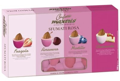 Doni Bomboniere Confezione 1Kg Confetti Sfumati Rosa con Mandorla Ricoperta di Gusti e Colori Assortiti per Nascita Battesimo Compleanno Bambina Segnaposto Confettate Made in Italy