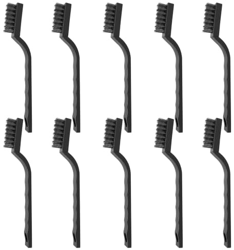 10Pcs Nylon Brass Wire Brush for Cleaning and Rust Removing | Anti Static ESD Cleaning Brush Kit, Nylon Industrial Wire Brushes for Cleanings Metal Rust Remover and Paint Removal
